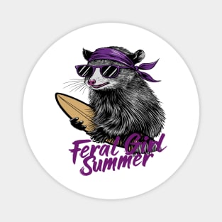 Feral Girl Summer Opossum Magnet